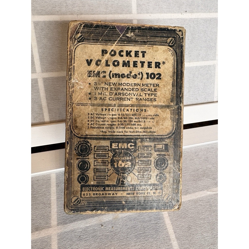Vintage Pocket Volometer ECM model 102  (W-box) Ham Shack Nerd Decor *not Tested